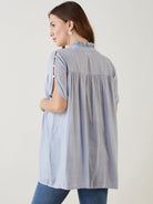 The Kaftan Company Tops Grey Modal Dobby Ruffle Nursing Top