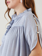 The Kaftan Company Tops Grey Modal Dobby Ruffle Nursing Top