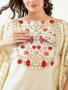 The Kaftan Company Tops Ivory Blossom Artistic Hand Embroidered Kaftan Top