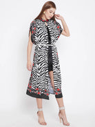 The Kaftan Company Tops ONESIZE Animal Print Embroidered Kaftan Shrug - (Clearance - Final Sale)