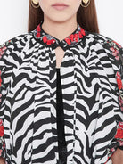 The Kaftan Company Tops ONESIZE Animal Print Embroidered Kaftan Shrug - (Clearance - Final Sale)
