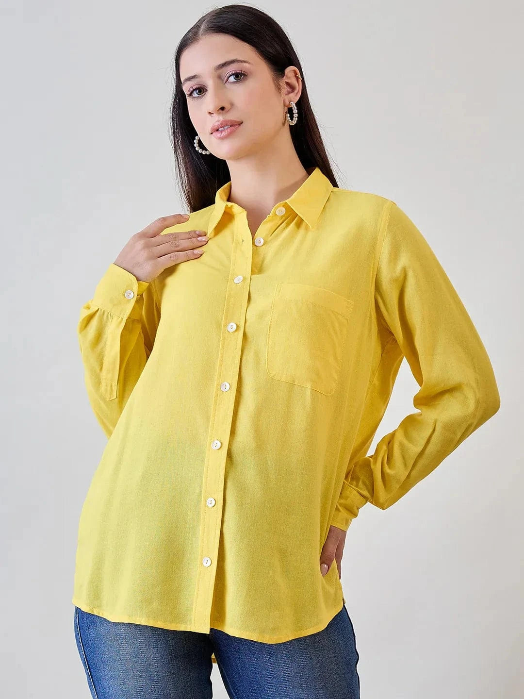 The Kaftan Company Tops Soft Linen Boyfriend Shirt