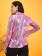 The Kaftan Company Tops Sparkling Pink Sequined Shirt