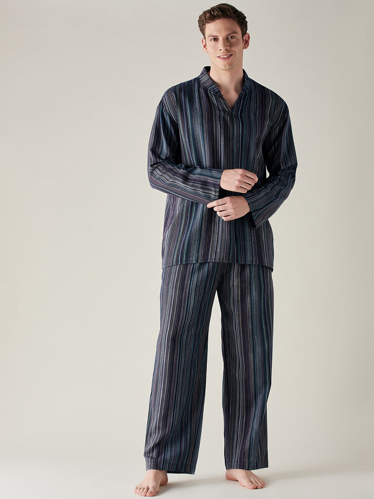 Pure Cotton Striped Multicolor Pyjama Set