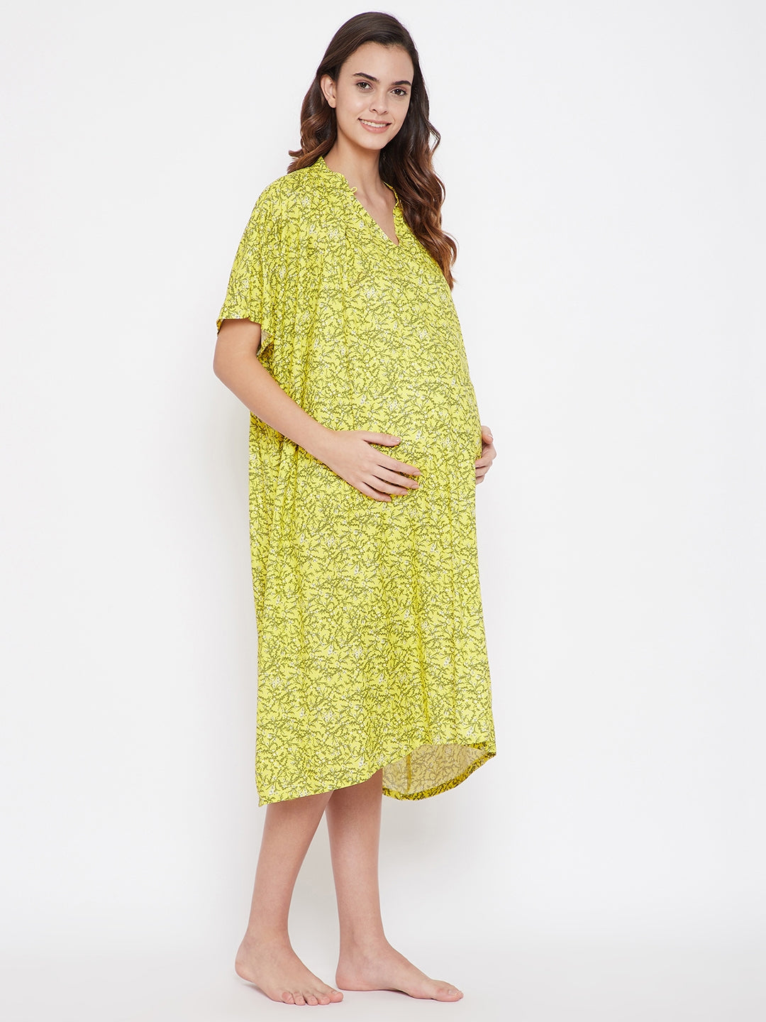 Yellow Floweret Maternity Nightdress - (Clearance - Final Sale) – The  Kaftan Company