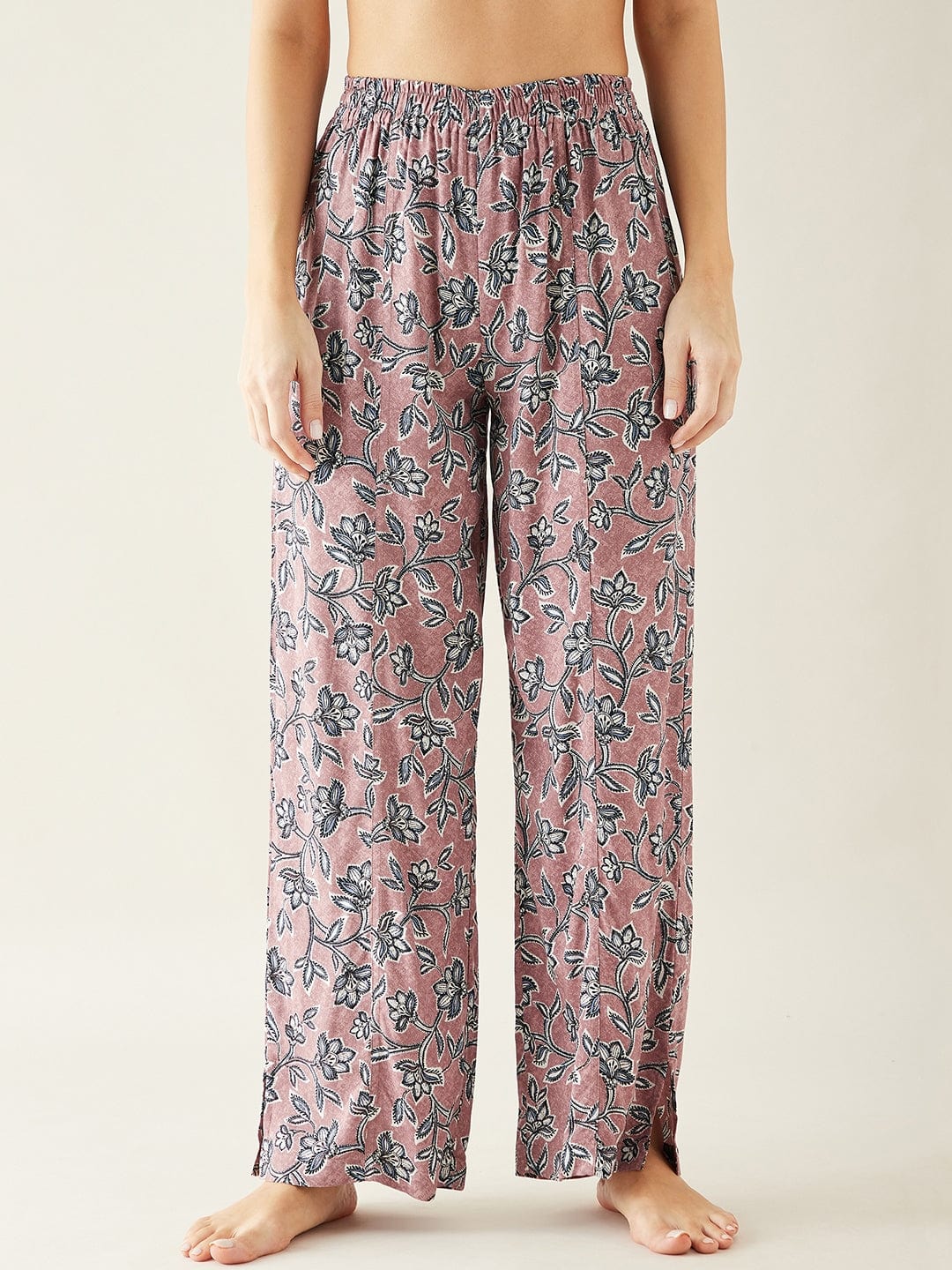 The Kaftan Company Co-ord Mauve Floral Printed Co-ord Set (Final Sale)