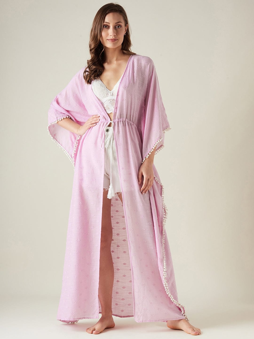 The Kaftan Company Cover-Up Lilac cotton resort cover-up kaftan