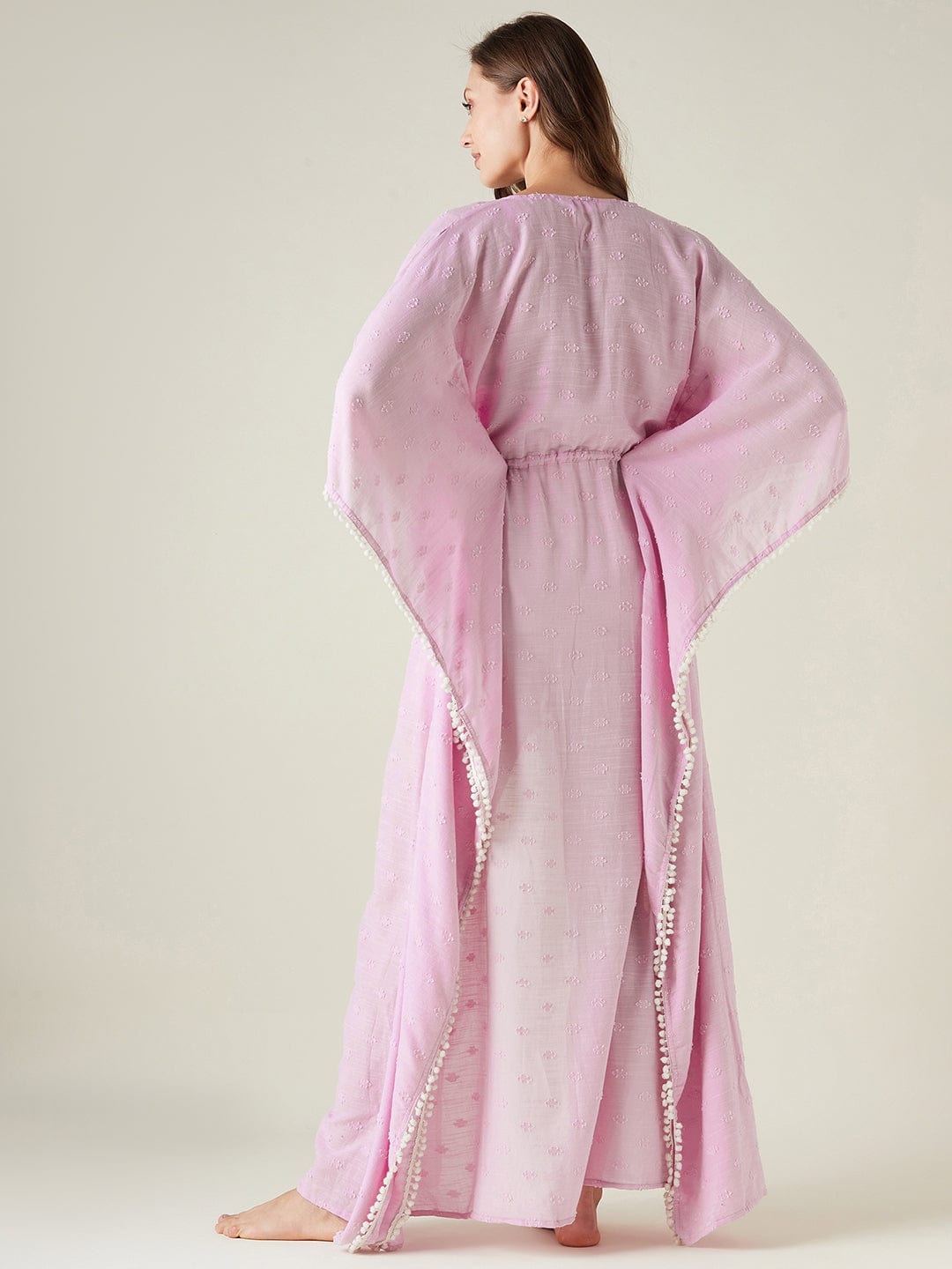 The Kaftan Company Cover-Up Lilac cotton resort cover-up kaftan