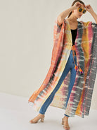The Kaftan Company Cover-Up Tie-dye Cotton Long Jacket Kaftan