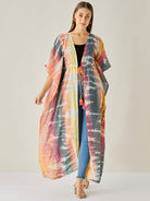 The Kaftan Company Cover-Up Tie-dye Cotton Long Jacket Kaftan