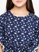 The Kaftan Company Dresses Girls Navy Blue Butterfly Kaftan Dress