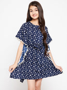 The Kaftan Company Dresses Girls Navy Blue Butterfly Kaftan Dress