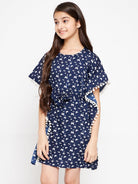 The Kaftan Company Dresses Girls Navy Blue Butterfly Kaftan Dress