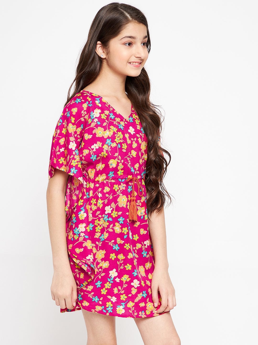 The Kaftan Company Dresses Girls Pink Bloom Kaftan Dress