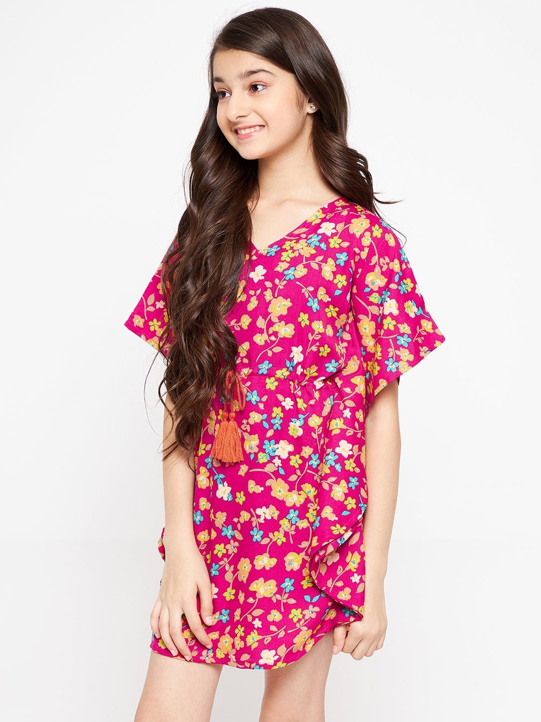 The Kaftan Company Dresses Girls Pink Bloom Kaftan Dress