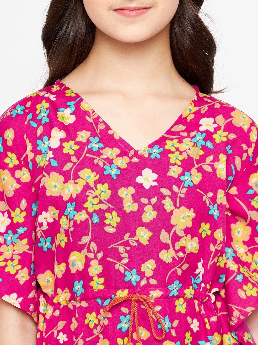The Kaftan Company Dresses Girls Pink Bloom Kaftan Dress
