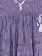 The Kaftan Company Dresses Girls VIOLET PRINTED KAFTAN DRESS WITH POMPOMS
