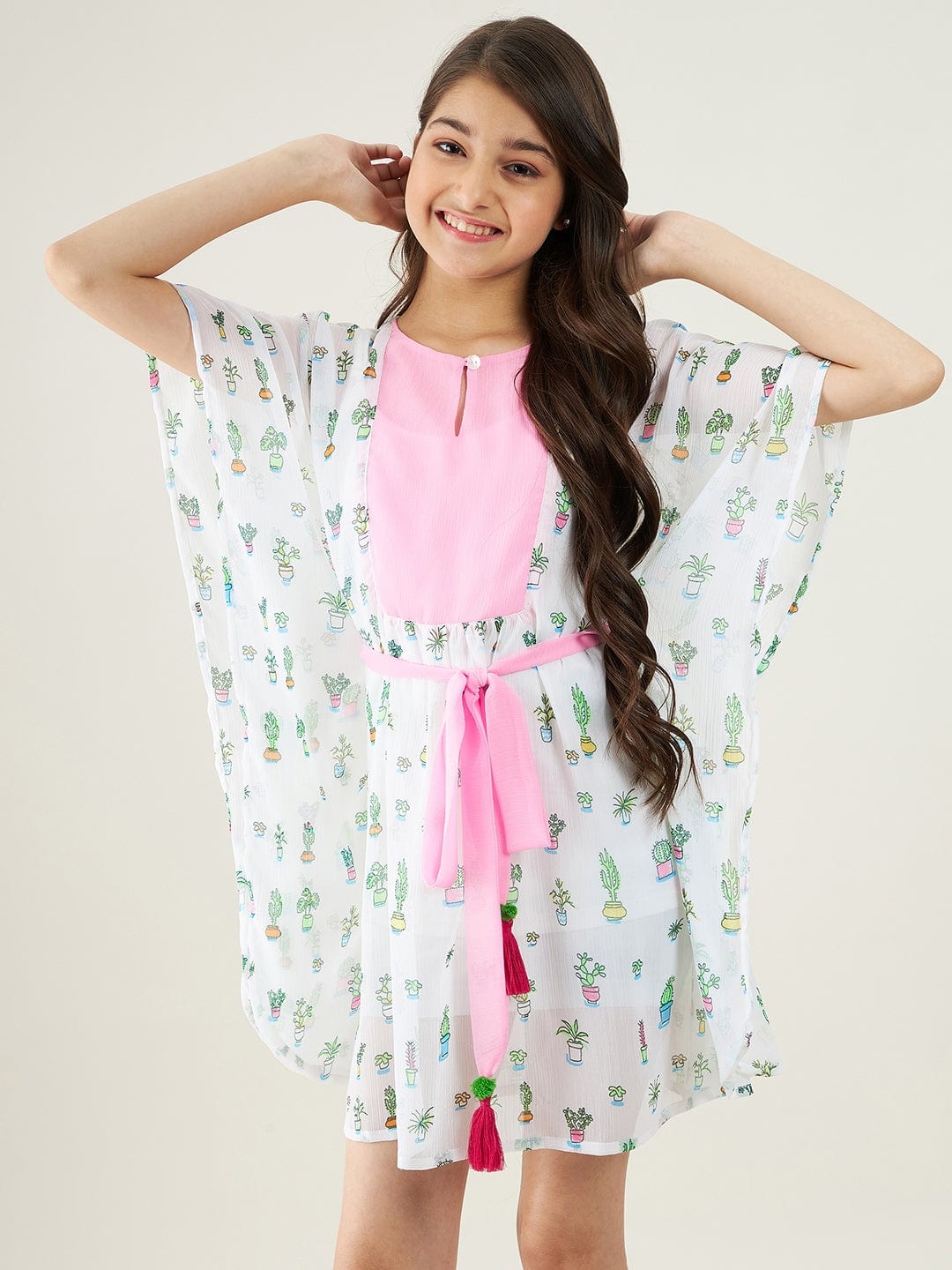 The Kaftan Company Dresses Girls White Cactus Party Kaftan Dress