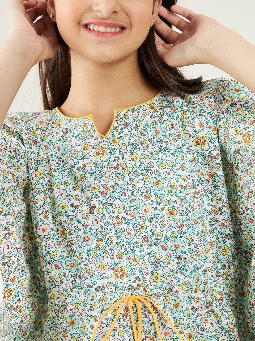 The Kaftan Company Dresses Girls White Flower Power Kaftan Dress