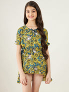 The Kaftan Company Dresses Girls Yellow Floral Burst Kaftan Dress