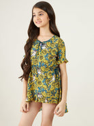 The Kaftan Company Dresses Girls Yellow Floral Burst Kaftan Dress