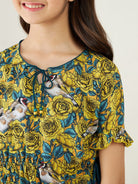 The Kaftan Company Dresses Girls Yellow Floral Burst Kaftan Dress