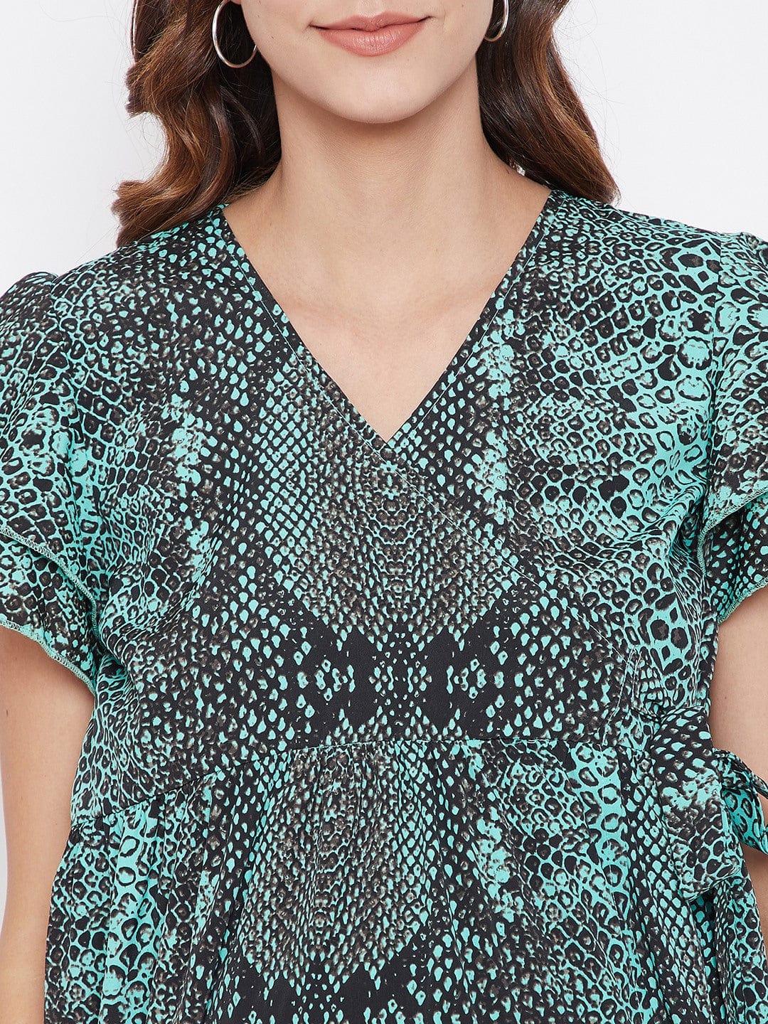 The Kaftan Company Dresses Green Animal Print Maternity Wrap Dress - (Clearance - Final Sale)