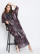 The Kaftan Company Dresses Lavender Shades Embellished Cowl Kaftan - (Clearance - Final Sale)