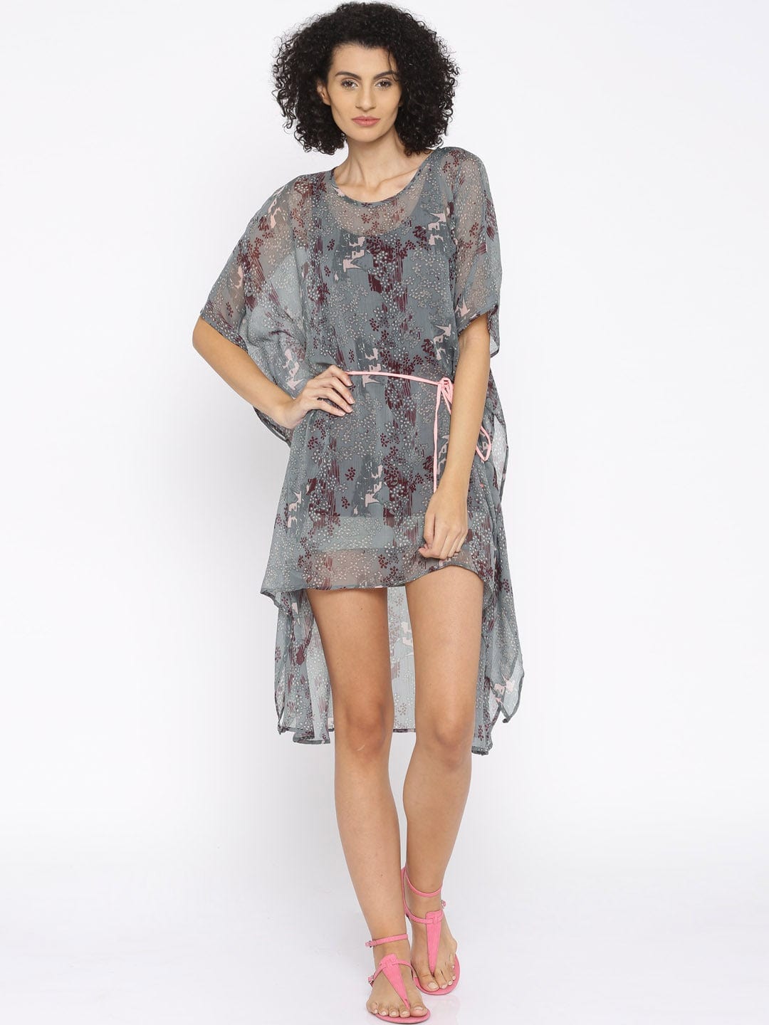 The Kaftan Company Dresses Little Floral High Low Kaftan - (Clearance - Final Sale)