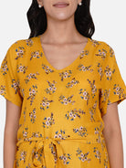 The Kaftan Company Dresses Mustard Floral Print Maternity Dress - (Clearance - Final Sale)