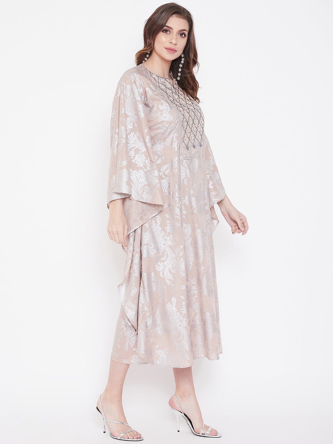 The Kaftan Company Dresses Pearl Jacquard Cotton Silk Embroidery Kaftan