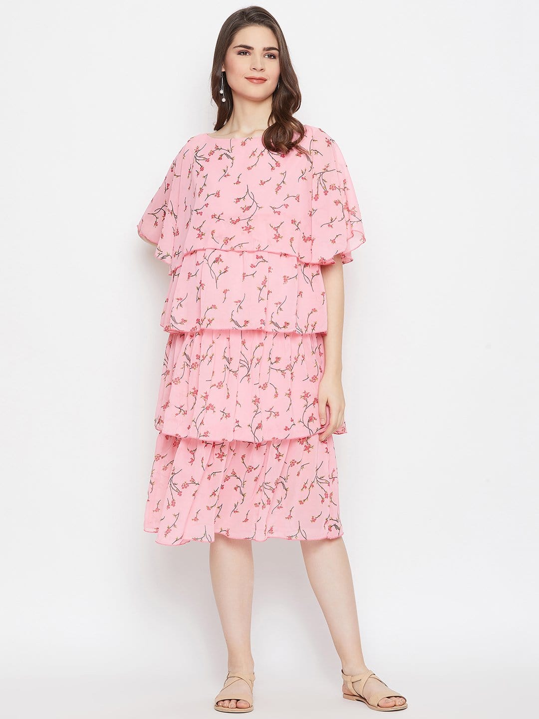 The Kaftan Company Dresses PINK FLORA LAYERED MATERNITY KAFTAN DRESS - (Final Sale)