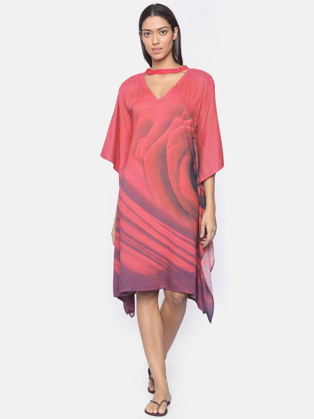 The Kaftan Company Dresses Pink Rose Ombre Casual Kaftan Dress - (Clearance - Final Sale)