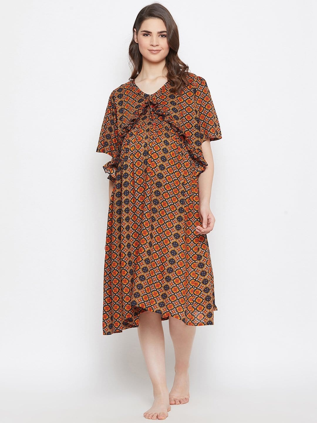 The Kaftan Company Dresses Printed Maternity and Feeding Dress (Final Sale)