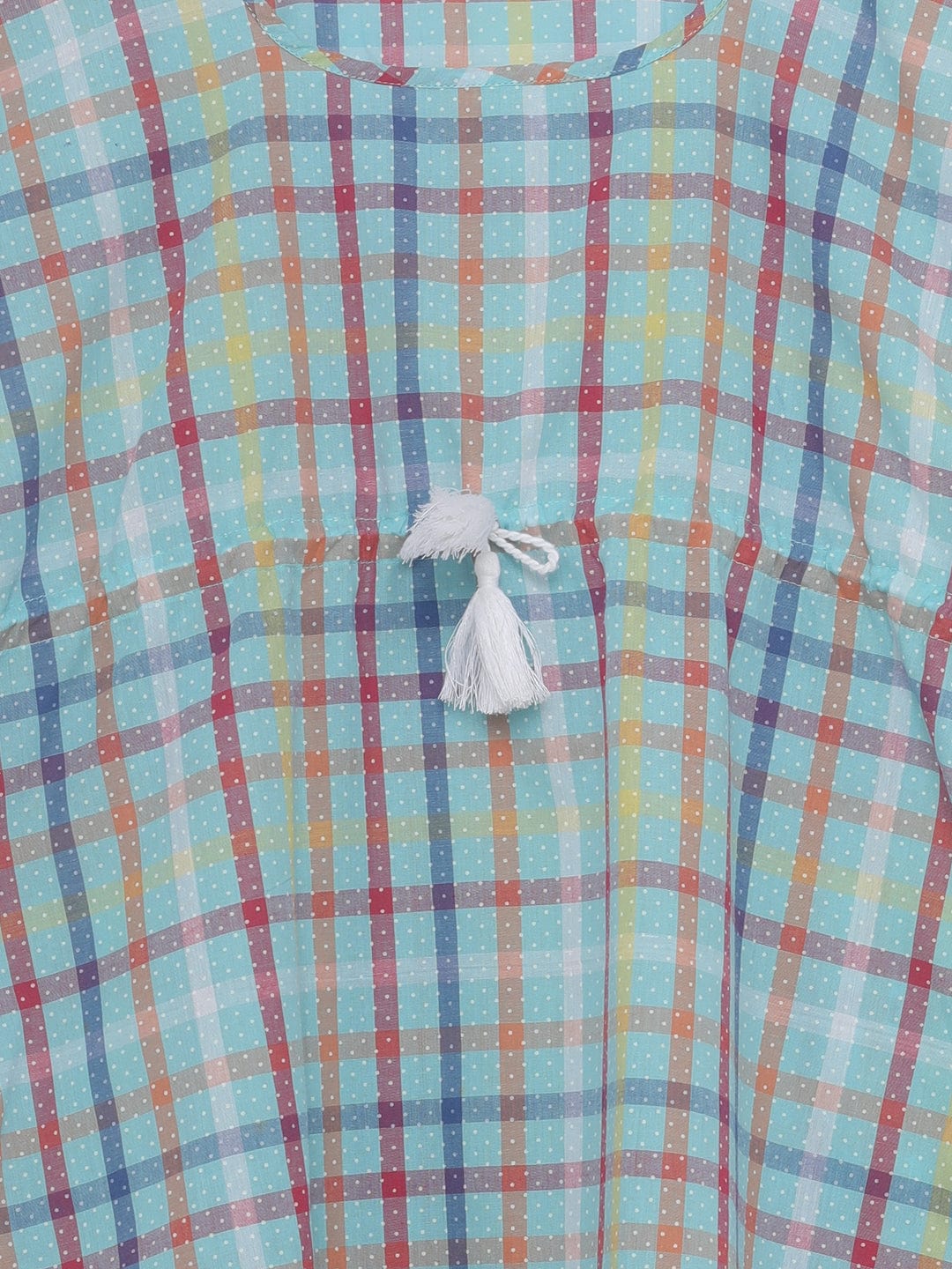 The Kaftan Company Dresses RAINBOW CHECKS KNEE LENGTH KAFTAN DRESS (Final Sale)