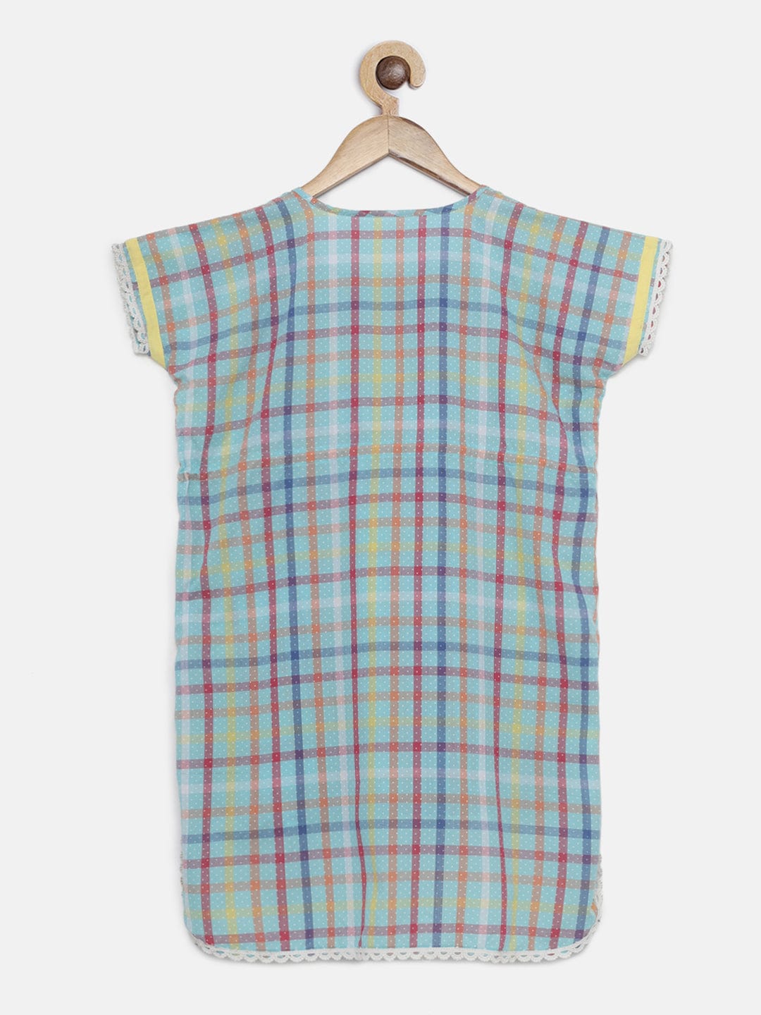 The Kaftan Company Dresses RAINBOW CHECKS KNEE LENGTH KAFTAN DRESS (Final Sale)