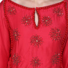 The Kaftan Company Dresses Red Hand Embellished Modal Kaftan Dress - (Clearance - Final Sale)