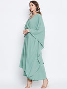 The Kaftan Company Dresses Sea Green Embellished Draped Kaftan (Final Sale)