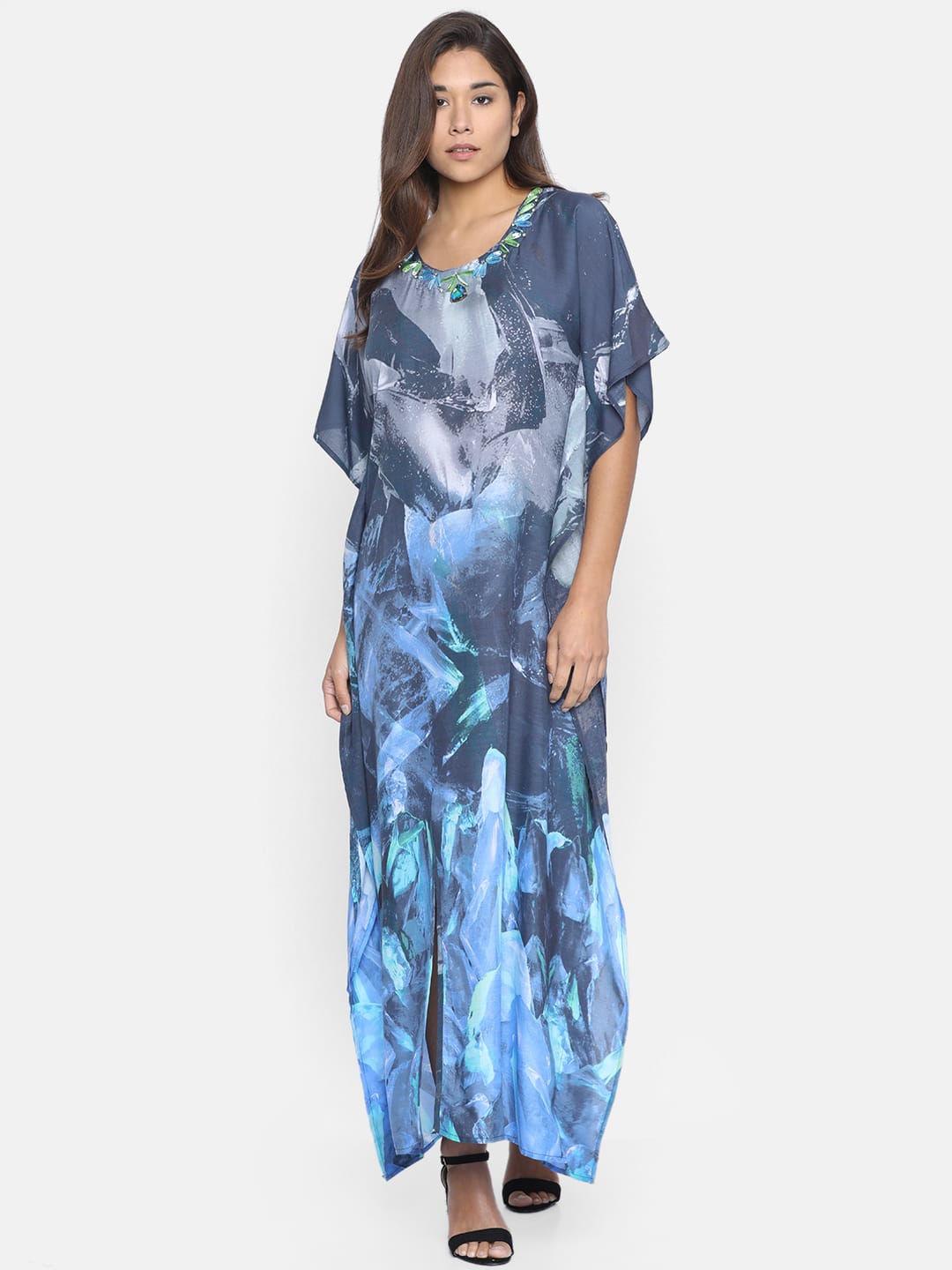 The Kaftan Company Dresses SMUDGED SKY EMBELLISHED KAFTAN DRESS - (Clearance - Final Sale)