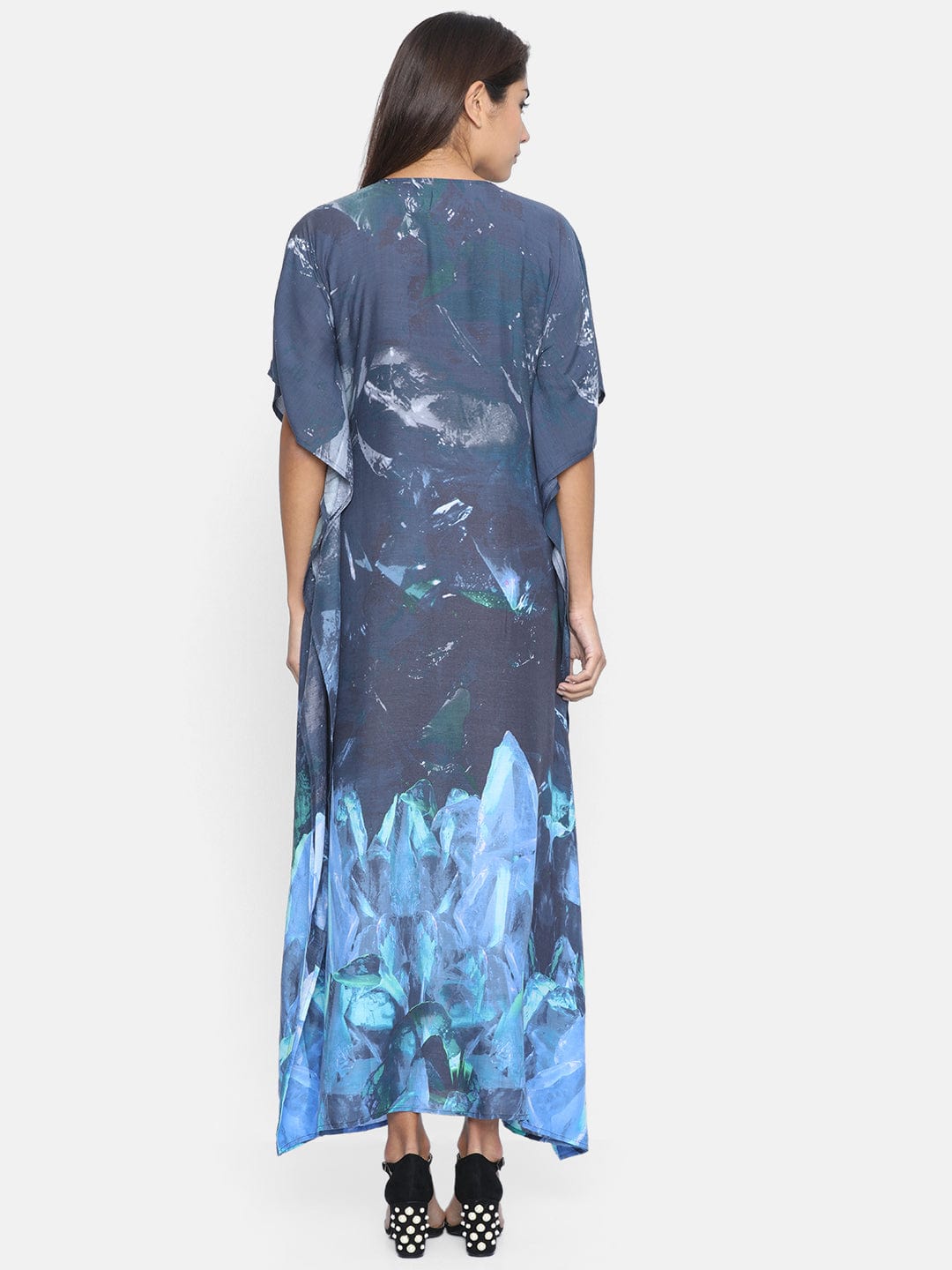 The Kaftan Company Dresses SMUDGED SKY EMBELLISHED KAFTAN DRESS - (Clearance - Final Sale)