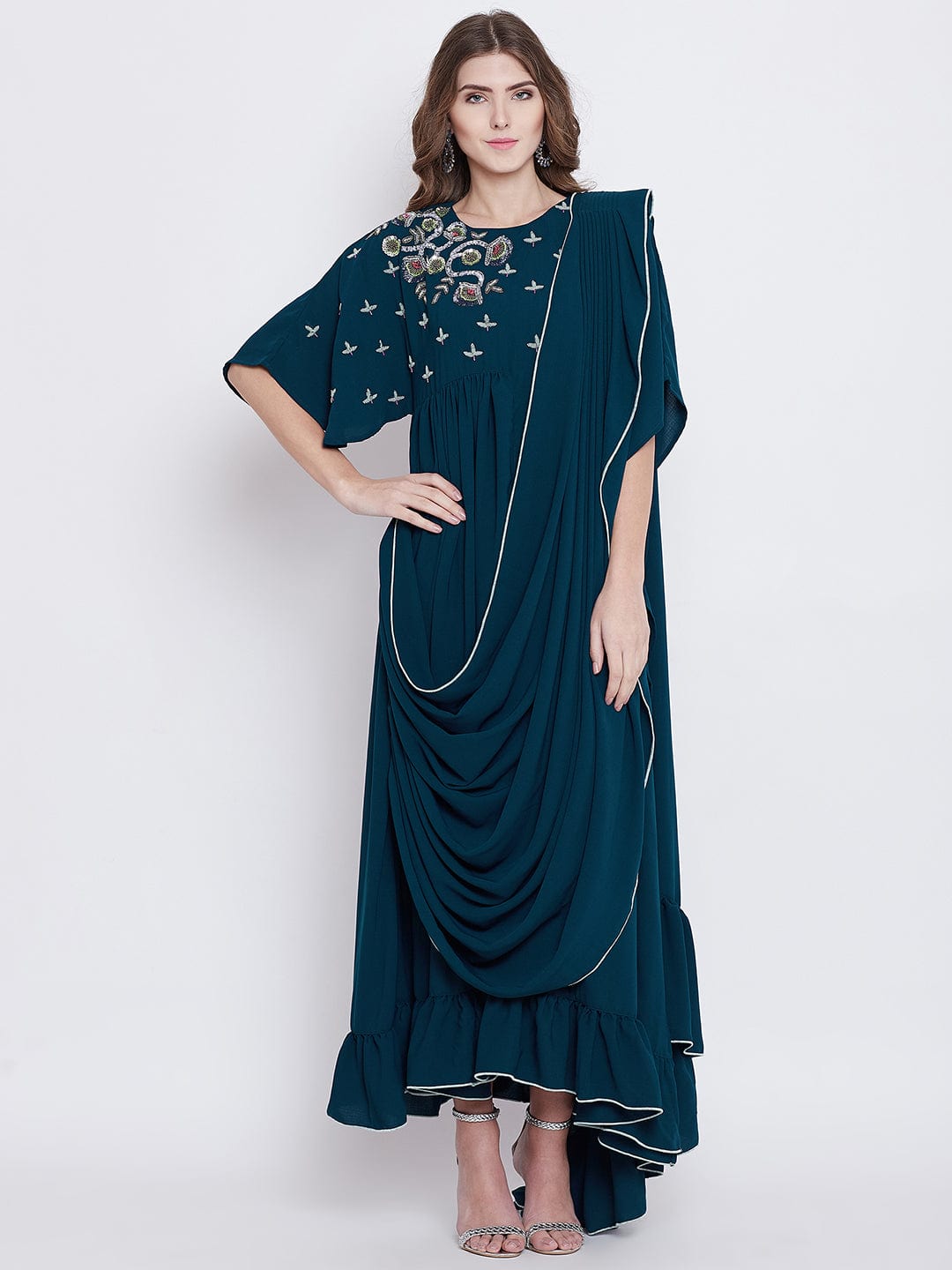 The Kaftan Company Dresses VIRIDESCENT SWAG DRAPED KAFTAN