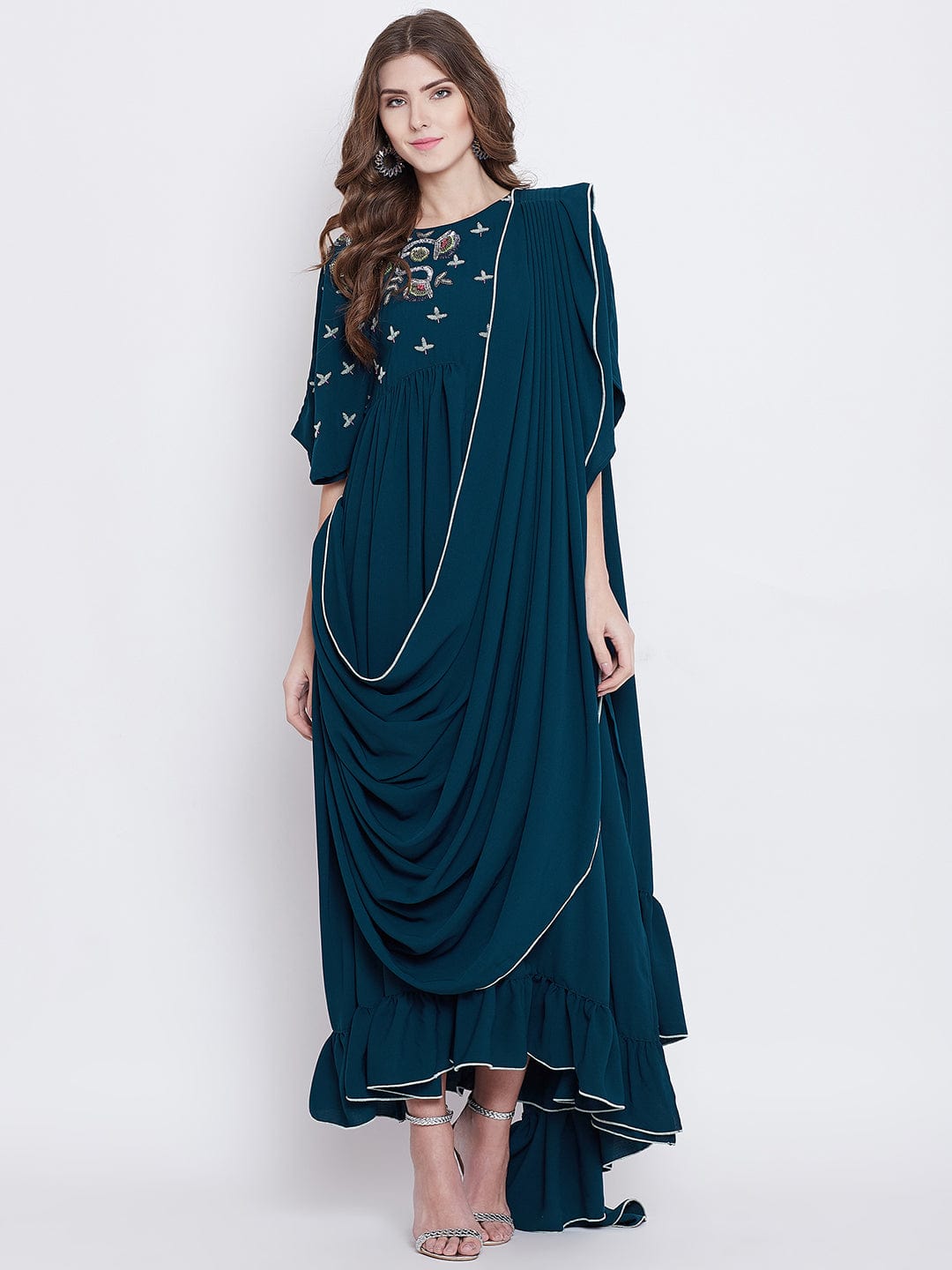 The Kaftan Company Dresses VIRIDESCENT SWAG DRAPED KAFTAN