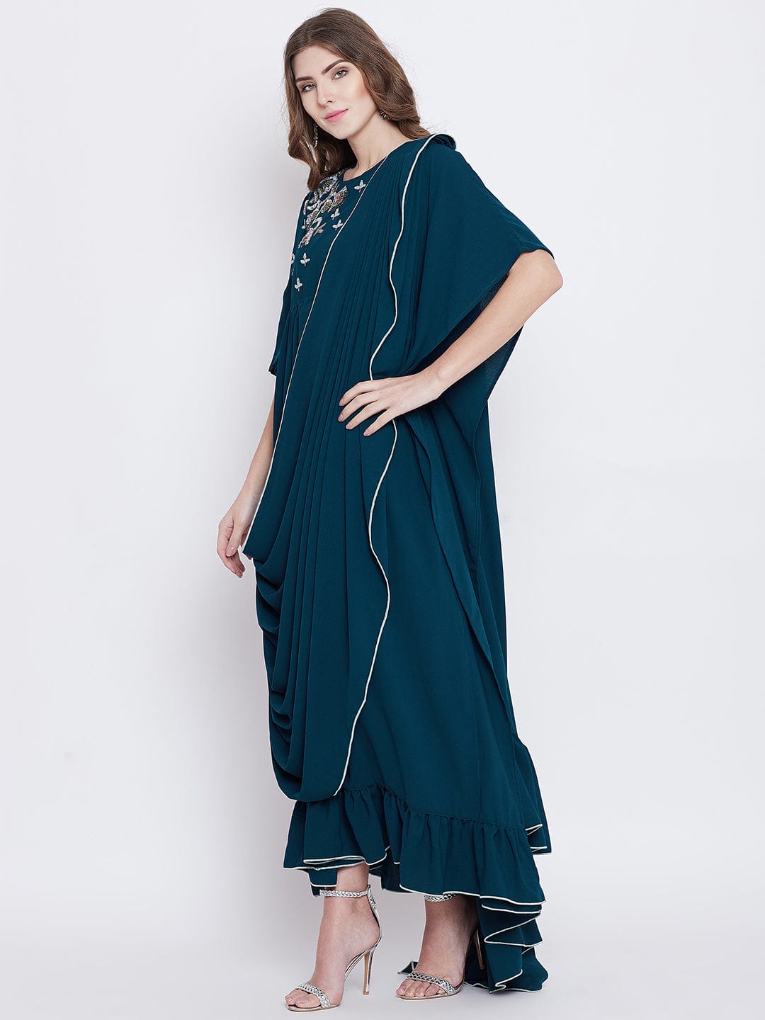 The Kaftan Company Dresses VIRIDESCENT SWAG DRAPED KAFTAN