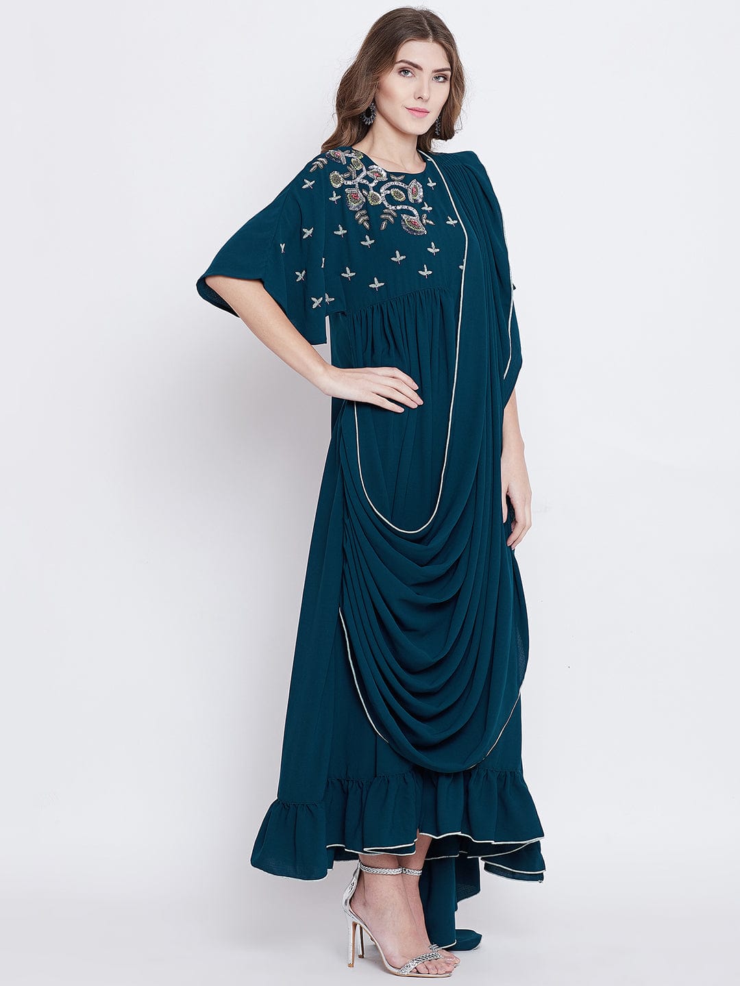 The Kaftan Company Dresses VIRIDESCENT SWAG DRAPED KAFTAN