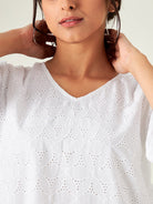 The Kaftan Company Dresses White Bloom Cotton Resort Dress