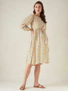 The Kaftan Company Dresses Yellow floral maternity and feeding dress