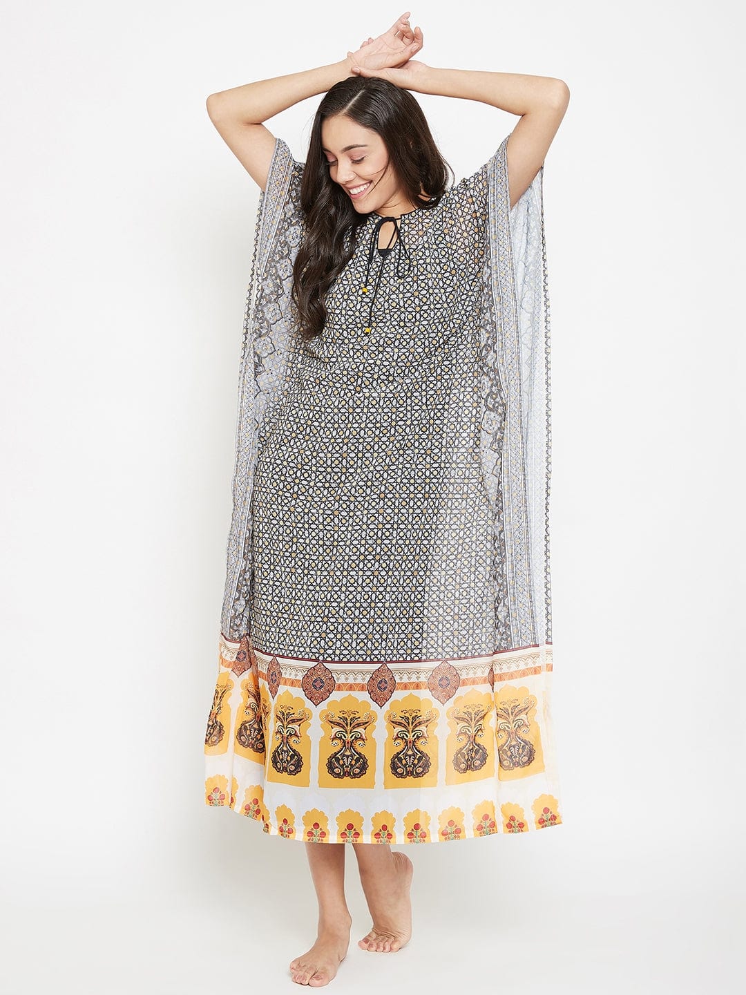 The Kaftan Company Kaftan 3XL Starry Polygon Sheer Kaftan  - (Clearance - Final Sale)