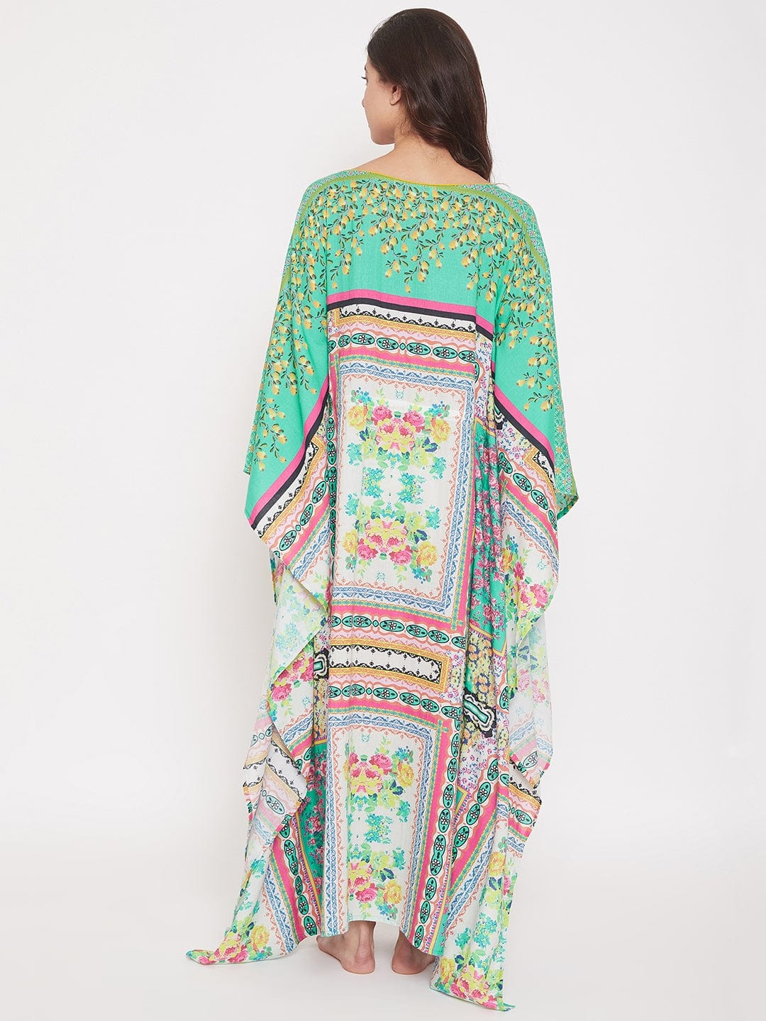 The Kaftan Company Kaftan Digital Printed Floral Cotton Maxi Kaftan (Final Sale)
