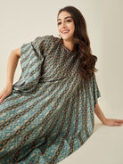The Kaftan Company Kaftan Green Sunburst Supersoft Kaftan Loungewear