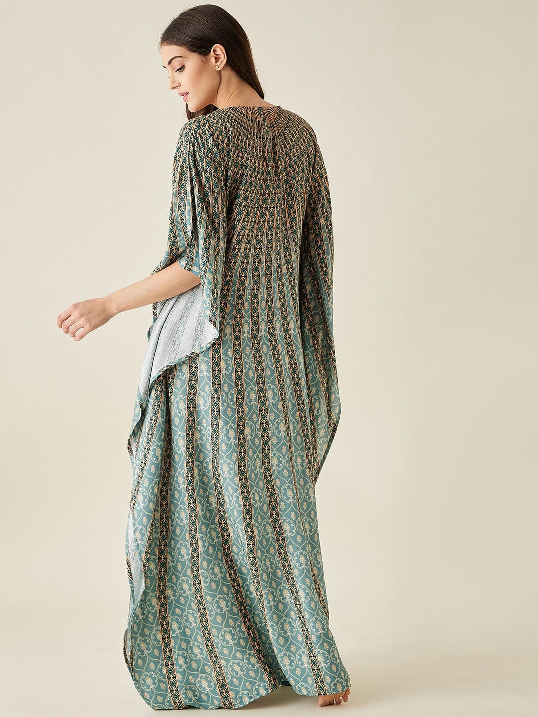 The Kaftan Company Kaftan Green Sunburst Supersoft Kaftan Loungewear